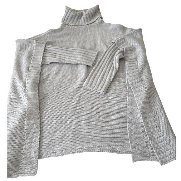 RD Style Sweaters - RD Style Womens Heather Gray Cowl Neck Poncho Sweater Oversized Knit Large